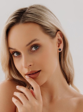 Купить оптом пусеты из серебра с топазами П340073165-76 от Krasnoe