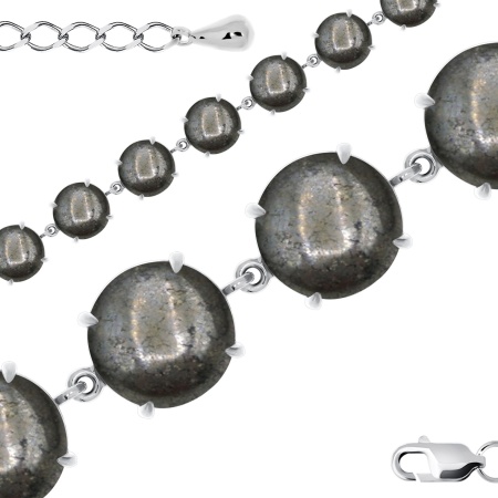 Купить оптом браслет из серебра с пиритами 4340П02301-18 от Krasnoe