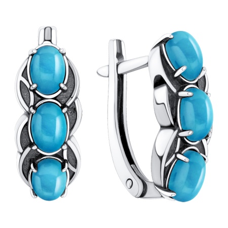 Купить оптом серьги из серебра с бирюзой 2310315764 от Krasnoe