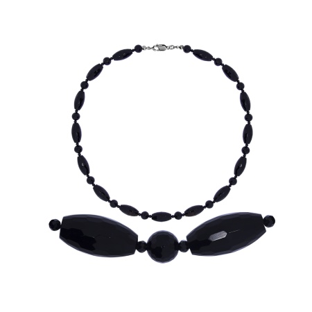 Купить оптом бусы из серебра со шпинелью и ониксами 8340436204-55 от Krasnoe