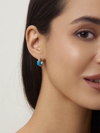 Купить оптом серьги из серебра с бирюзой 2340271878 от Krasnoe