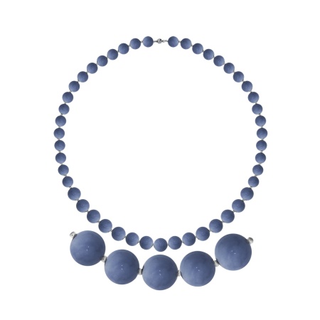 Купить оптом бусы из серебра с ангелитом 8340906072-45 от Krasnoe