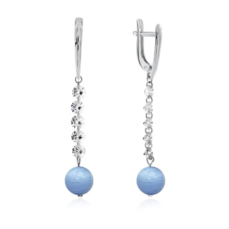 Купить оптом серьги из серебра с агатами и фианитами 2340390624-70 от Krasnoe