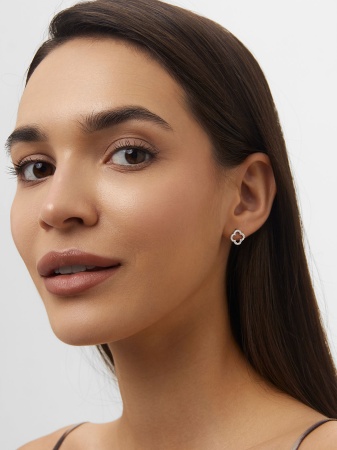 Купить оптом пусеты из серебра с фианитами 2340205074л от Krasnoe