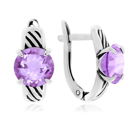 Купить оптом серьги из серебра с аметистами 2310061647 от Krasnoe