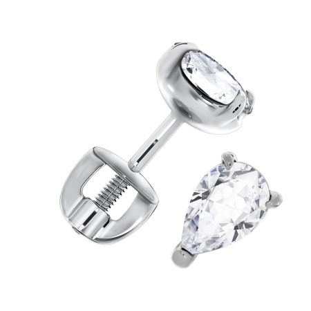 Купить оптом пусеты из серебра с фианитами 2340200297 от Krasnoe