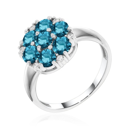 Купить оптом кольцо из серебра с фианитами и ситаллами 1340881839л-76 от Krasnoe