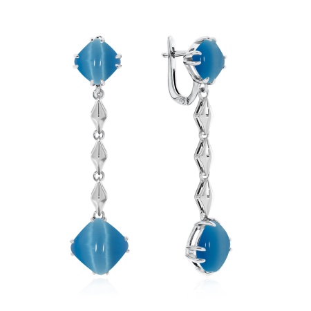 Купить оптом серьги из серебра с кошачий глазами 2340261201-70 от Krasnoe