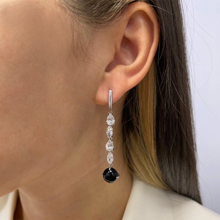 Купить оптом серьги из серебра с агатами и фианитами 2340391205-1-20 от Krasnoe