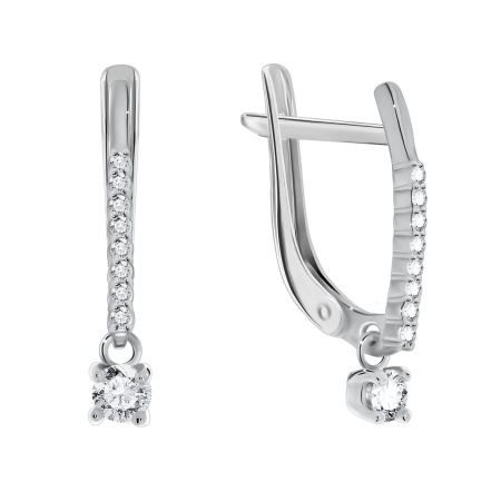 Купить оптом серьги из серебра с фианитами 2340200209-1 от Krasnoe