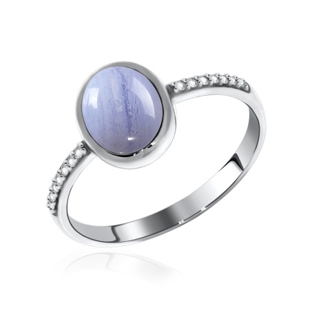 Купить оптом кольцо из серебра с агатом и фианитами 1340390368л-84 от Krasnoe