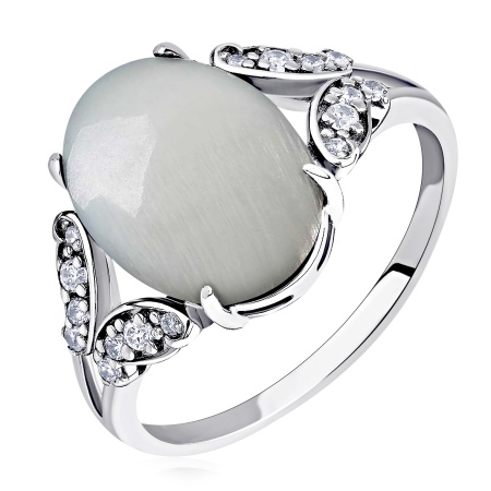 Купить оптом кольцо из серебра с перламутром и фианитами 1340495099л от Krasnoe