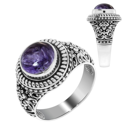 Купить оптом кольцо из серебра с чароитом 1310461526 от Krasnoe