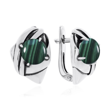 Купить оптом серьги из серебра с малахитами 2340382363 от Krasnoe