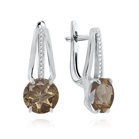 Купить оптом серьги из серебра с топазами и фианитами 2340101332 от Krasnoe