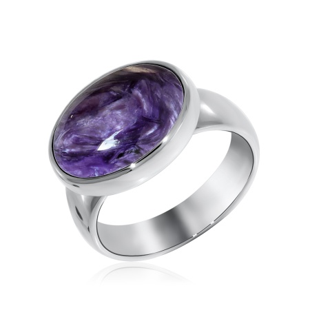 Купить оптом кольцо из серебра с чароитом 1340460932 от Krasnoe