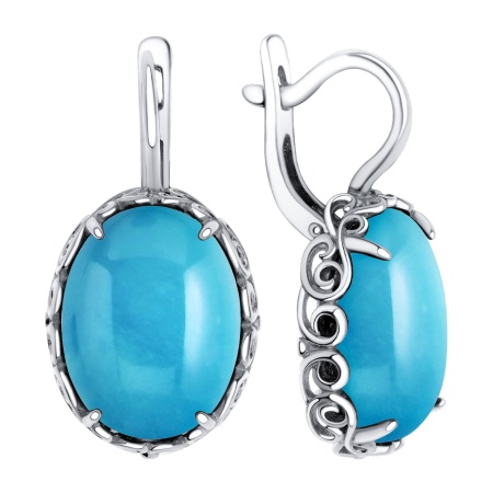 Купить оптом серьги из серебра с бирюзой 2340315712 от Krasnoe