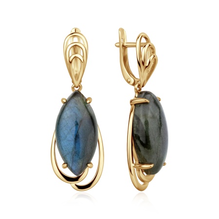 Купить оптом серьги из серебра с лабрадоритами 2320Л06415 от Krasnoe