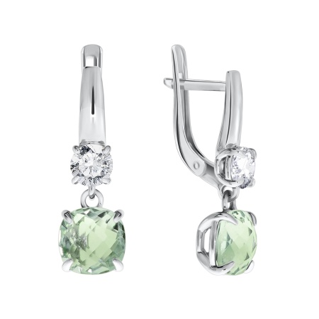 Купить оптом серьги из серебра с кварцем и фианитами 2340180283-68 от Krasnoe