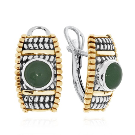 Купить оптом серьги из серебра с авантюринами 2317361755-1-60 от Krasnoe