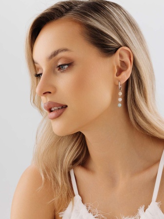 Купить оптом серьги из серебра с бериллами,  морганитами и  аквамаринами 2340875877 от Krasnoe