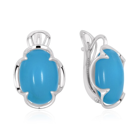 Купить оптом серьги из серебра с бирюзой 2340Б26000 от Krasnoe