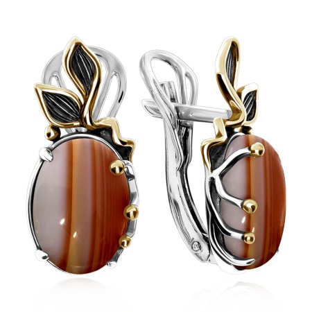 Купить оптом серьги из серебра с сердоликами 2317685167 от Krasnoe