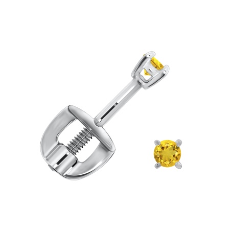 Купить оптом пусеты из серебра с цитринами П340110020 от Krasnoe