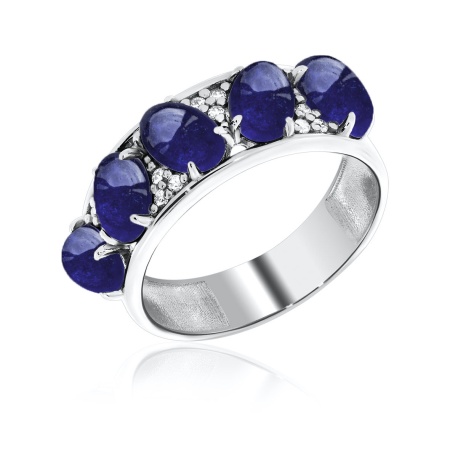 Купить оптом кольцо из серебра с сапфирами и фианитами 1340032909-2 от Krasnoe