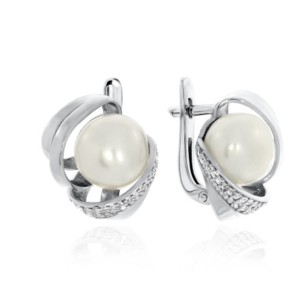 Купить оптом серьги из серебра с жемчугами 2340050861-2 от Krasnoe