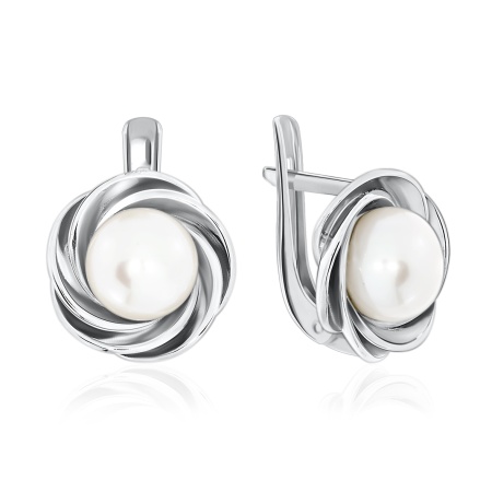 Купить оптом серьги из серебра с жемчугами 2340050848-3 от Krasnoe