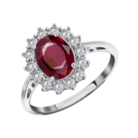 Купить оптом кольцо из серебра с кристалл ювелирныйом и фианитами 1340290189л-37 от Krasnoe