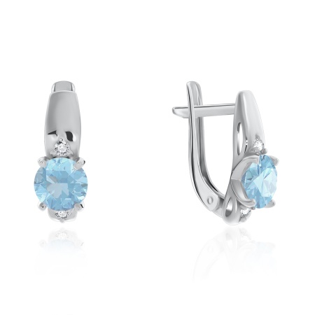 Купить оптом серьги из серебра с топазами и фианитами 2340700259 от Krasnoe