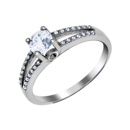 Купить оптом кольцо из серебра с кристалл ювелирныйом, кристалл ювелирныйами и фианитами 1340290008 от Krasnoe