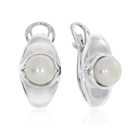 Купить оптом серьги из серебра с жемчугами 2340050836 от Krasnoe