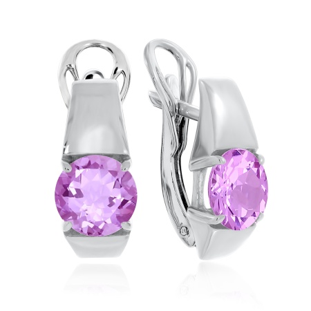Купить оптом серьги из серебра с аметистами 2340061118 от Krasnoe