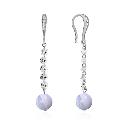 Купить оптом серьги из серебра с агатами и фианитами 2340390611-84 от Krasnoe