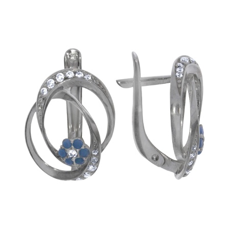 Купить оптом серьги из серебра с ситаллом 3987013410 от Krasnoe