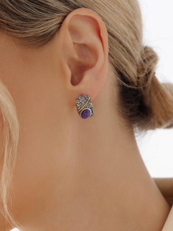 Купить оптом серьги из серебра с чароитами 2317461367 от Krasnoe