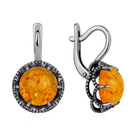 Купить оптом серьги из серебра с янтарём 2310486413 от Krasnoe