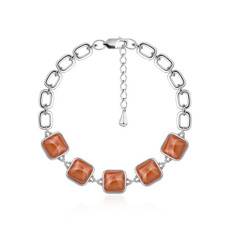 Купить оптом браслет из серебра с сердоликами 4340686376-190 от Krasnoe