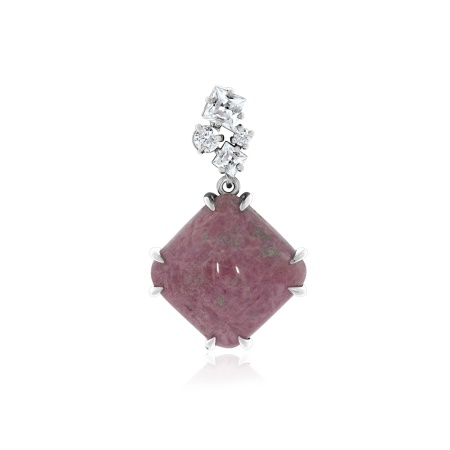 Купить оптом подвеска из серебра с родонитом и фианитами 3340450878 от Krasnoe