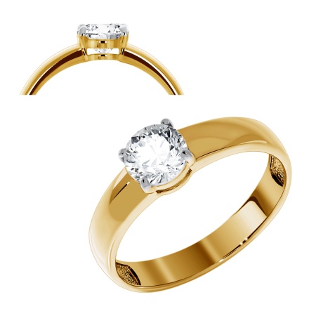 Купить оптом кольцо из серебра с фианитом 1329200254 от Krasnoe