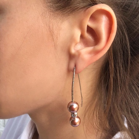 Купить оптом серьги из серебра с жемчугами 2340241076-43 от Krasnoe