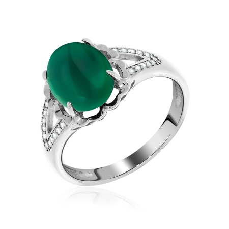 Купить оптом кольцо из серебра с агатами и фианитами 1340391213л-60 от Krasnoe