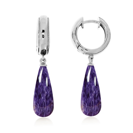 Купить оптом серьги из серебра с чароитами 2340461348 от Krasnoe