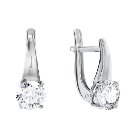 Купить оптом серьги из серебра с фианитами 2340200254 от Krasnoe