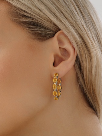 Купить оптом серьги из серебра с цитринами 2340111183 от Krasnoe