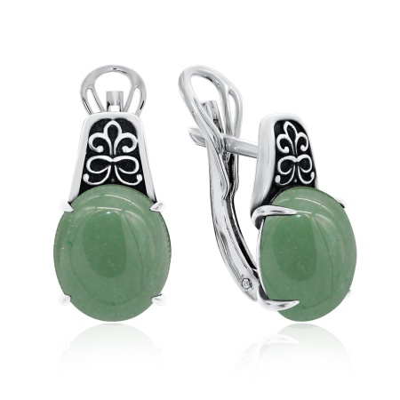 Купить оптом серьги из серебра с нефритами 2310350993 от Krasnoe