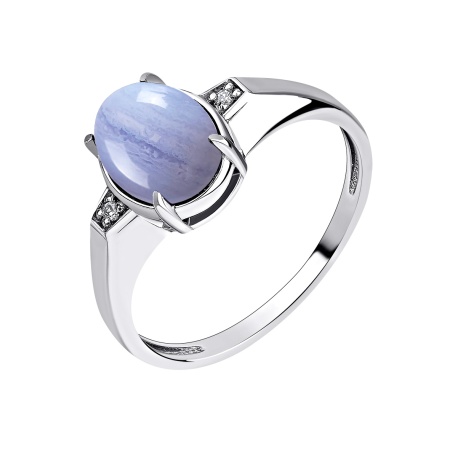 Купить оптом кольцо из серебра с агатом и фианитами 1340391973-84 от Krasnoe